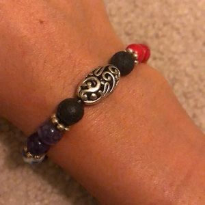 Rainbow lava bead bracelet